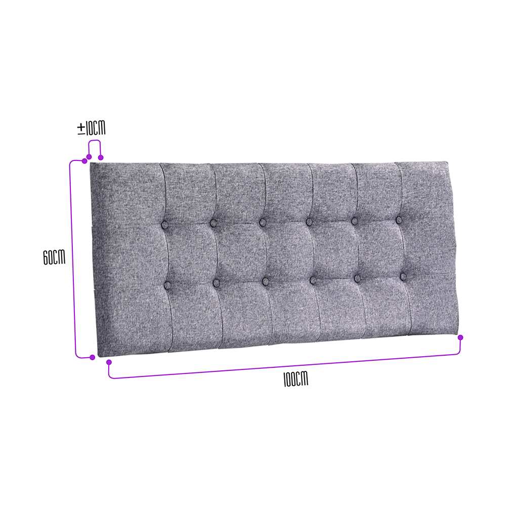 Cabecero Flotante Varena Sencilla 100 cm Gris Tela Resistente - Camas y Cabeceros | Bylmo