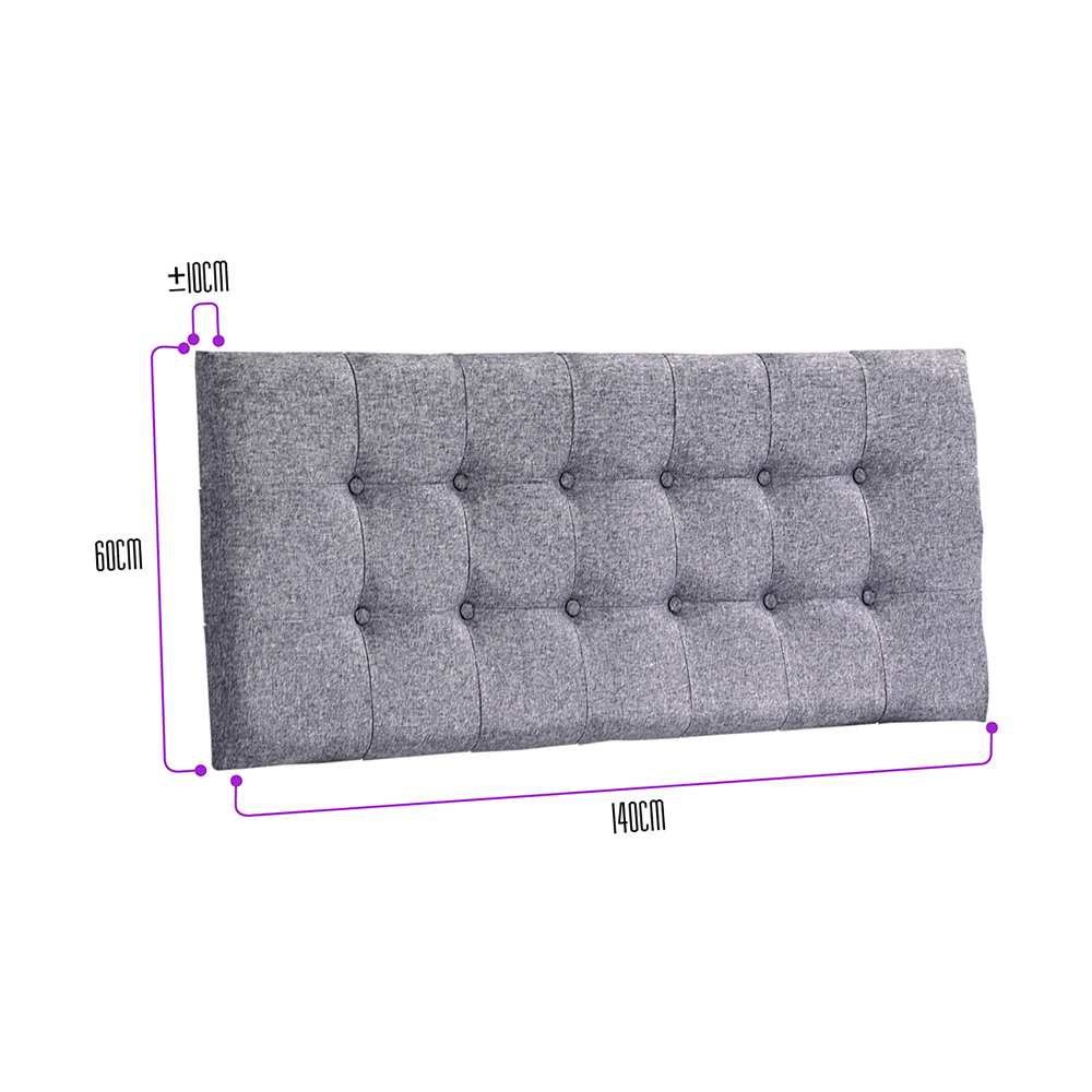 Cabecero Flotante Varena Doble 140 cm Gris Tela Resistente - Camas y Cabeceros | Bylmo