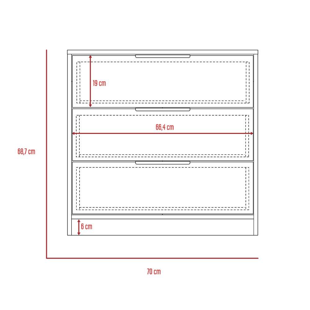 Cómoda Col Gales y Duna 70 cm con Tres Cajones - Cajoneras | Bylmo
