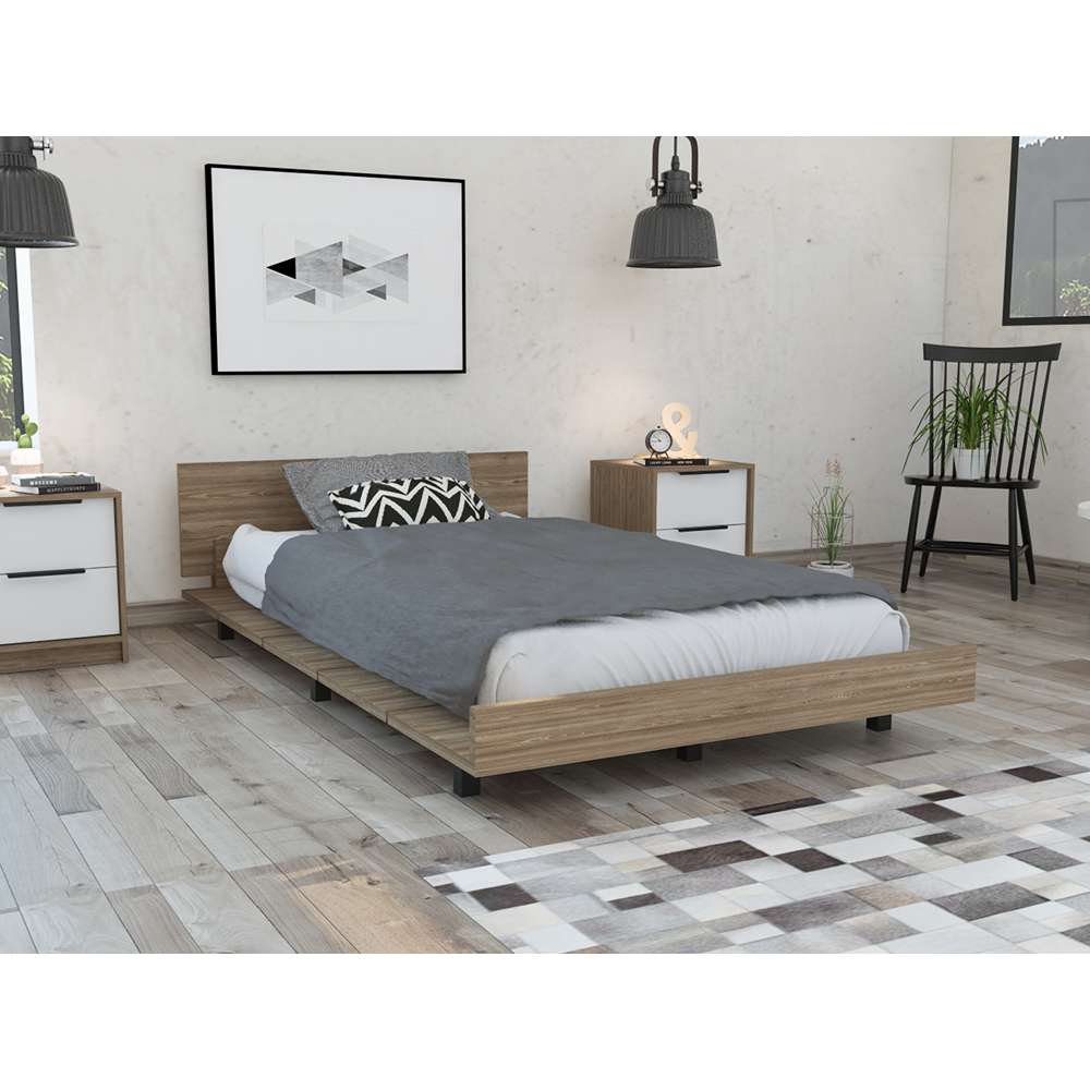 Cama Kaia Miel 120x51.6cm para Colchón Semidoble 120 X 190 Cm con Cabecero - Camas | Bylmo