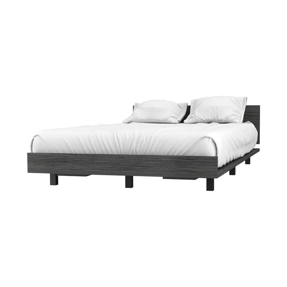Cama Kaia 120 cm Roble Gris Para Colchón Sencillo 100 cm - Camas | Bylmo