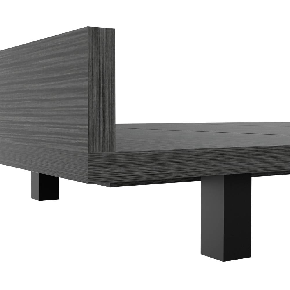 Cama Kaia 120 cm Roble Gris Para Colchón Sencillo 100 cm - Camas | Bylmo