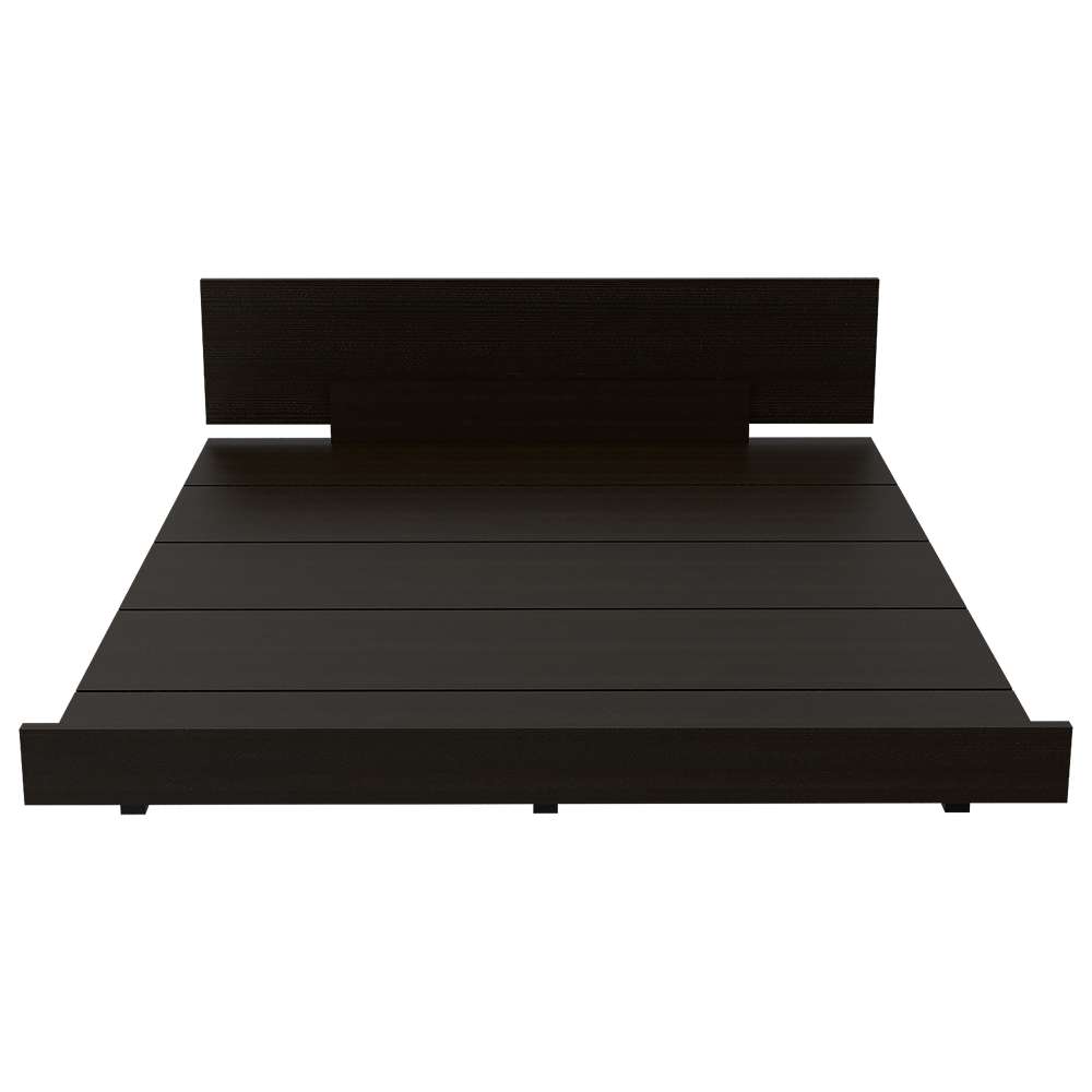 Cama Kaia Wengue 160x51.6cm para Colchón Queen 160 X 190 Cm con Cabecero - Camas | Bylmo