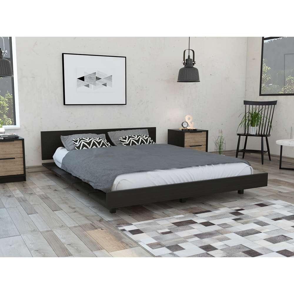 Cama Kaia Wengue 160x51.6cm para Colchón Queen 160 X 190 Cm con Cabecero - Camas | Bylmo