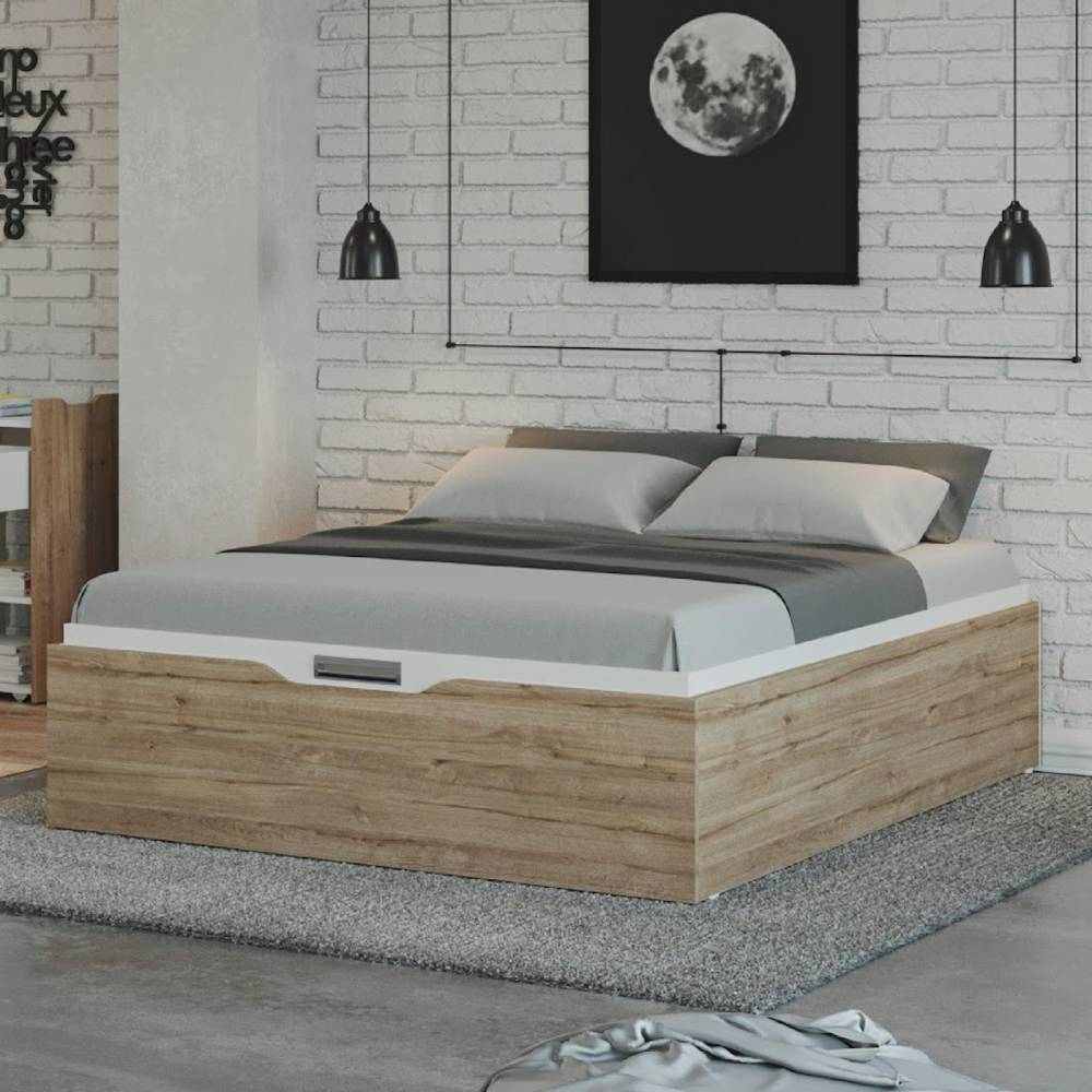 Cama Canapé Duna y Blanco 127.6x40cm para Colchón Semidoble 120 X 190 Cm - Camas | Bylmo