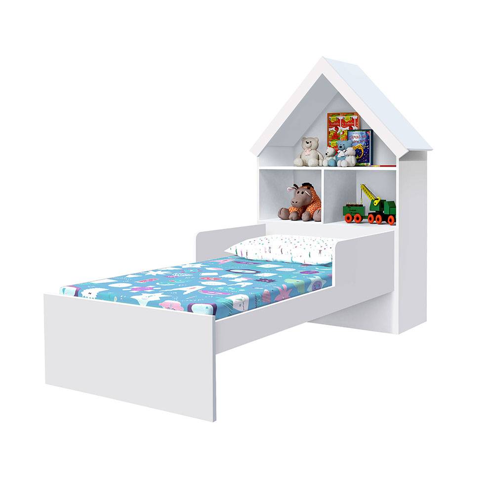 Cama Ariel Blanco y Rosado Flex 108x160cm para Colchón Sencillo 90 X 190 Cm con Cabecero - Camas | Bylmo