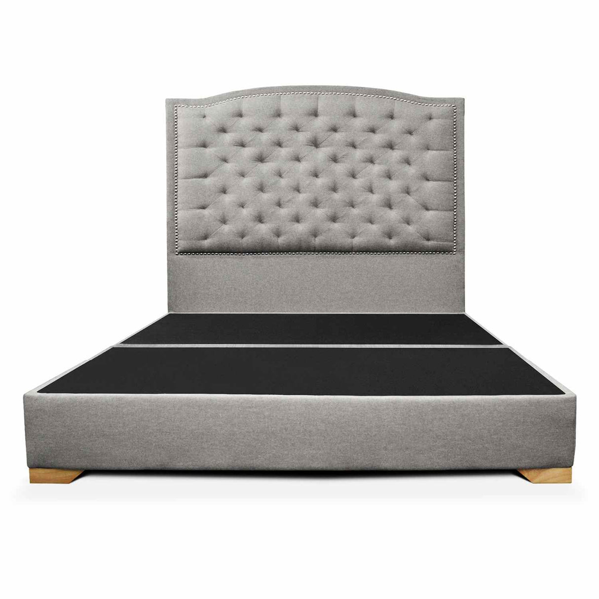 Base Cama Lawrence Gris 100x30cm para Colchón King 200 X 200 Cm con Cabecero - Camas y Cabeceros | Bylmo