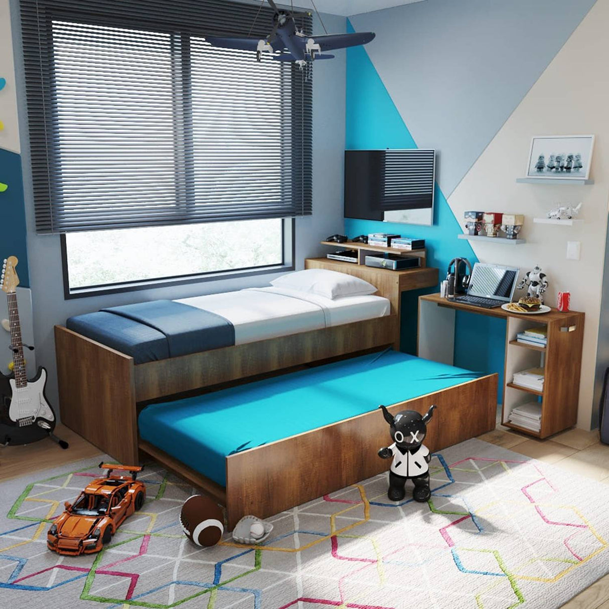 Cama Tarima Marriol Caramelo 97x96.5cm para Colchón Sencillo 90 X 190 Cm con Cabecero - Camas y Cabeceros | Bylmo