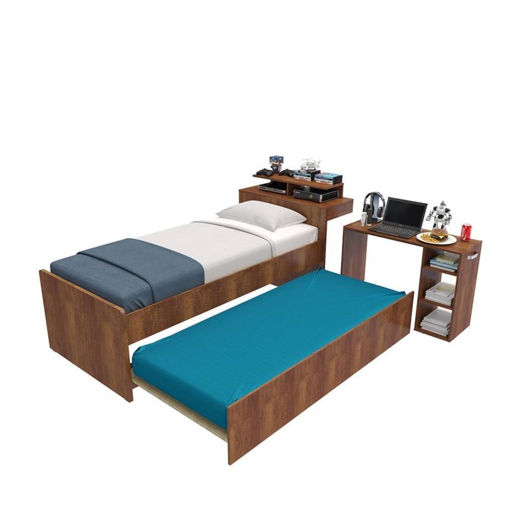 Cama Caramelo 233.4x96.5cm para Colchón Sencillo 90 X 190 Cm con Cabecero - Camas | Bylmo