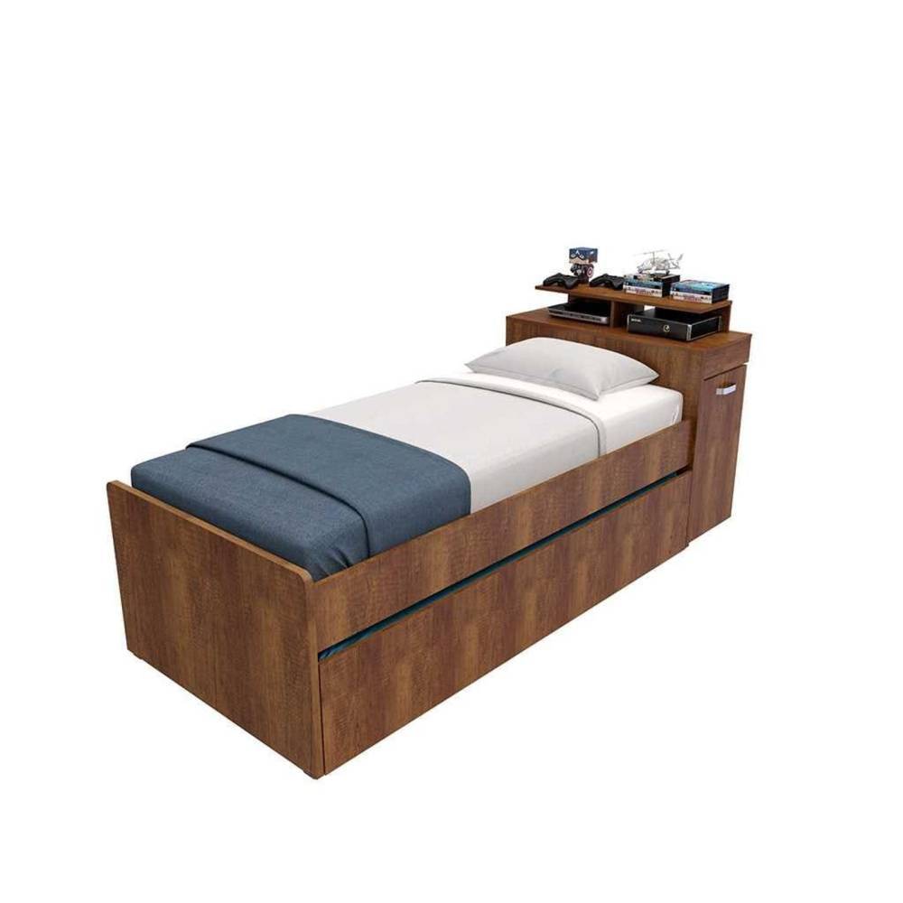 Cama Caramelo 233.4x96.5cm para Colchón Sencillo 90 X 190 Cm con Cabecero - Camas | Bylmo