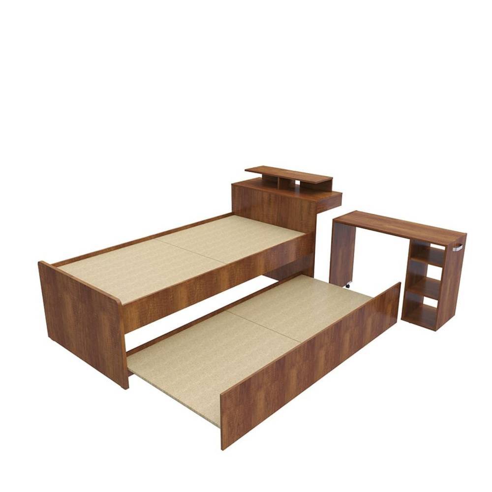 Cama Caramelo 233.4x96.5cm para Colchón Sencillo 90 X 190 Cm con Cabecero - Camas | Bylmo