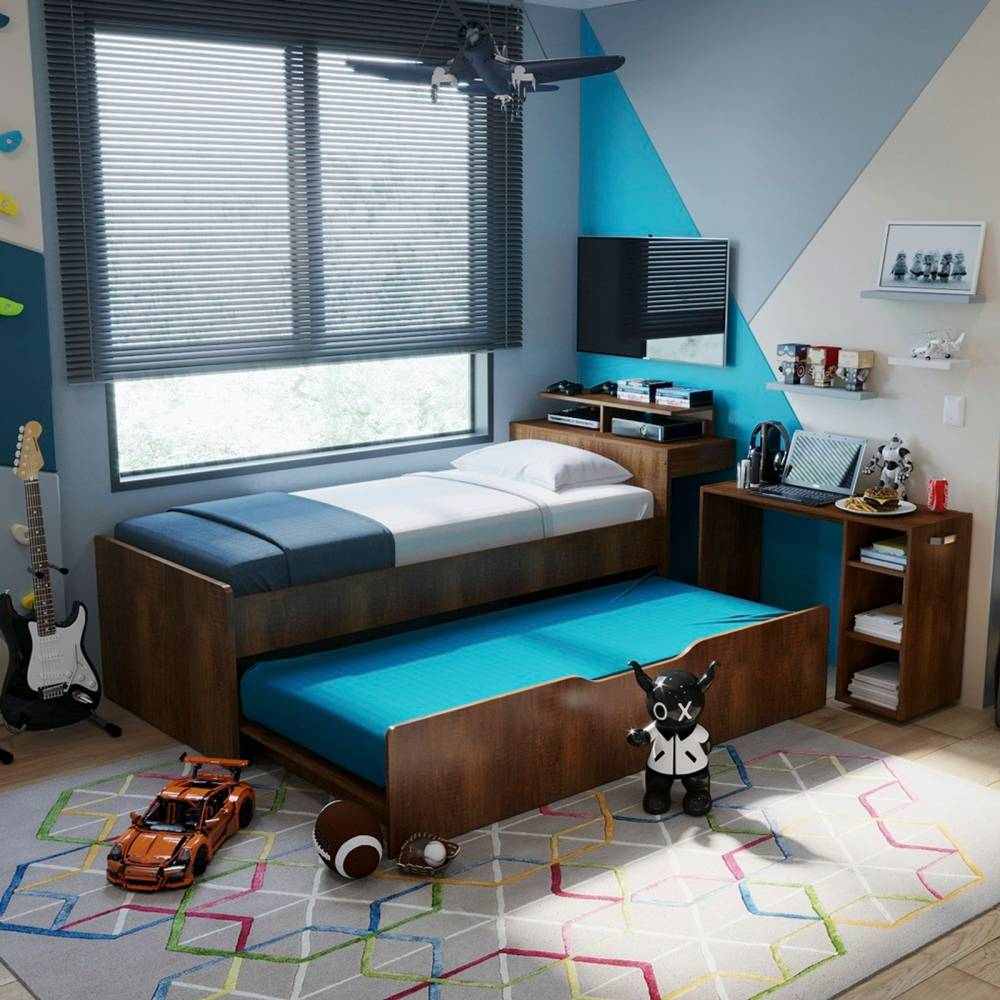 Cama Caramelo 233.4x96.5cm para Colchón Sencillo 90 X 190 Cm con Cabecero - Camas | Bylmo