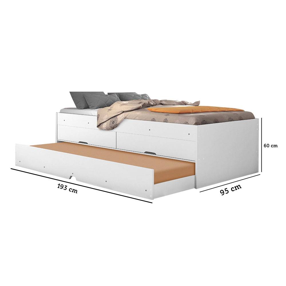 Cama Tarima Mar Blanco 193x60cm para Colchón Sencillo 90 X 190 Cm - Camas | Bylmo