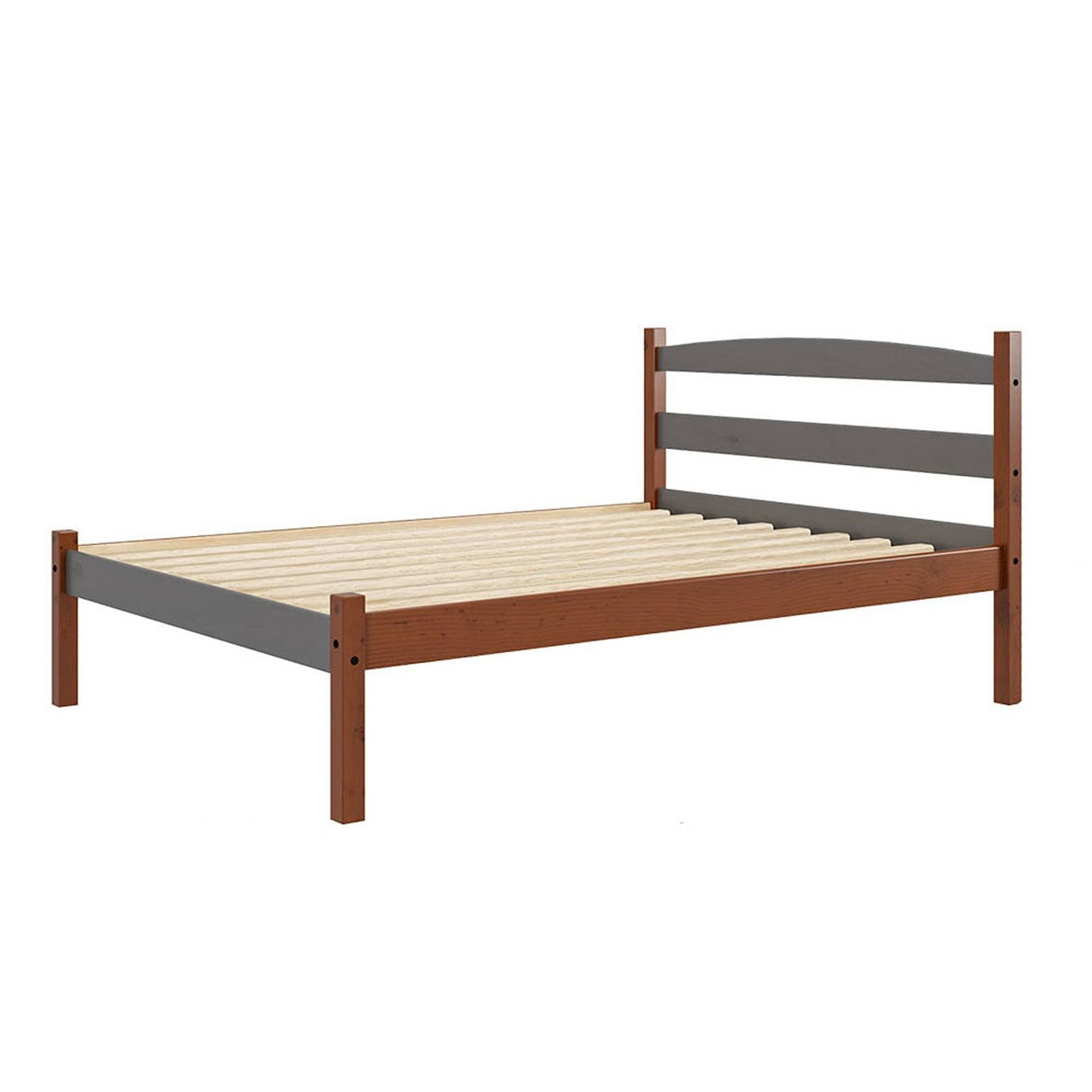 Cama Delta Acacia y Gris 147x96cm para Colchón Doble 140 X 190 Cm con Cabecero - Camas y Cabeceros | Bylmo