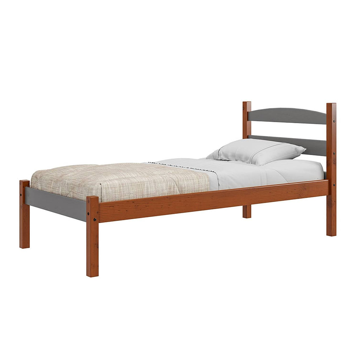 Cama Delta Sencilla 100 cm Acacia y Gris - Camas y Cabeceros | Bylmo