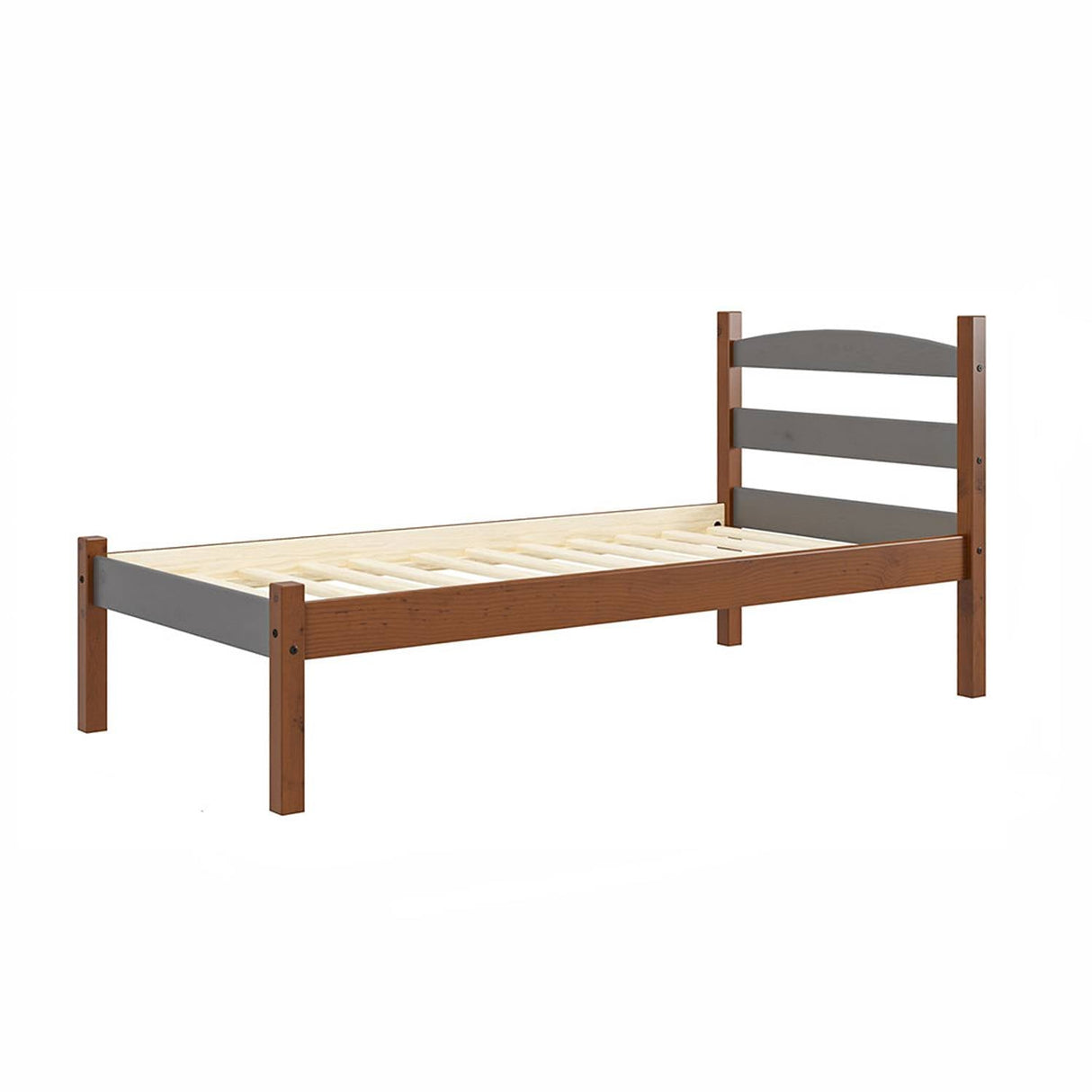 Cama Delta Sencilla 100 cm Acacia y Gris - Camas y Cabeceros | Bylmo