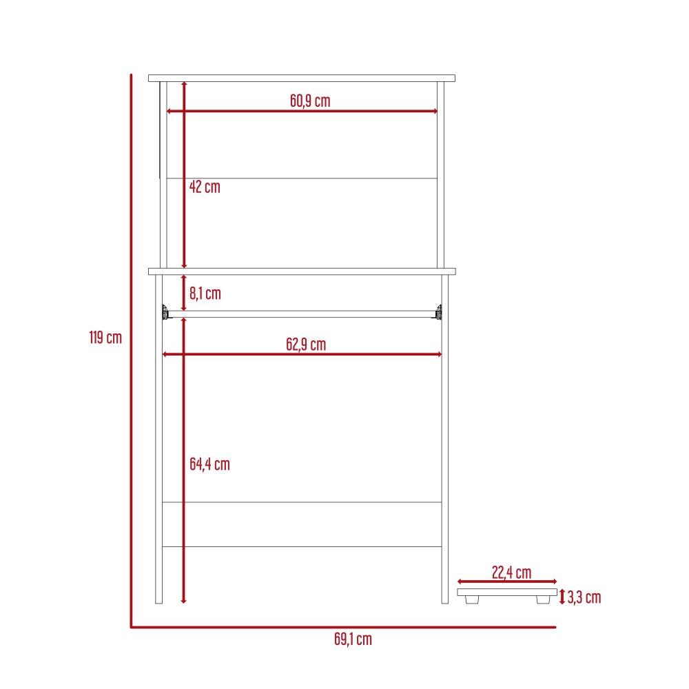 Centro de Computo Office Duna 69 cm con Entrepaños - Escritorios y Archivadores | Bylmo