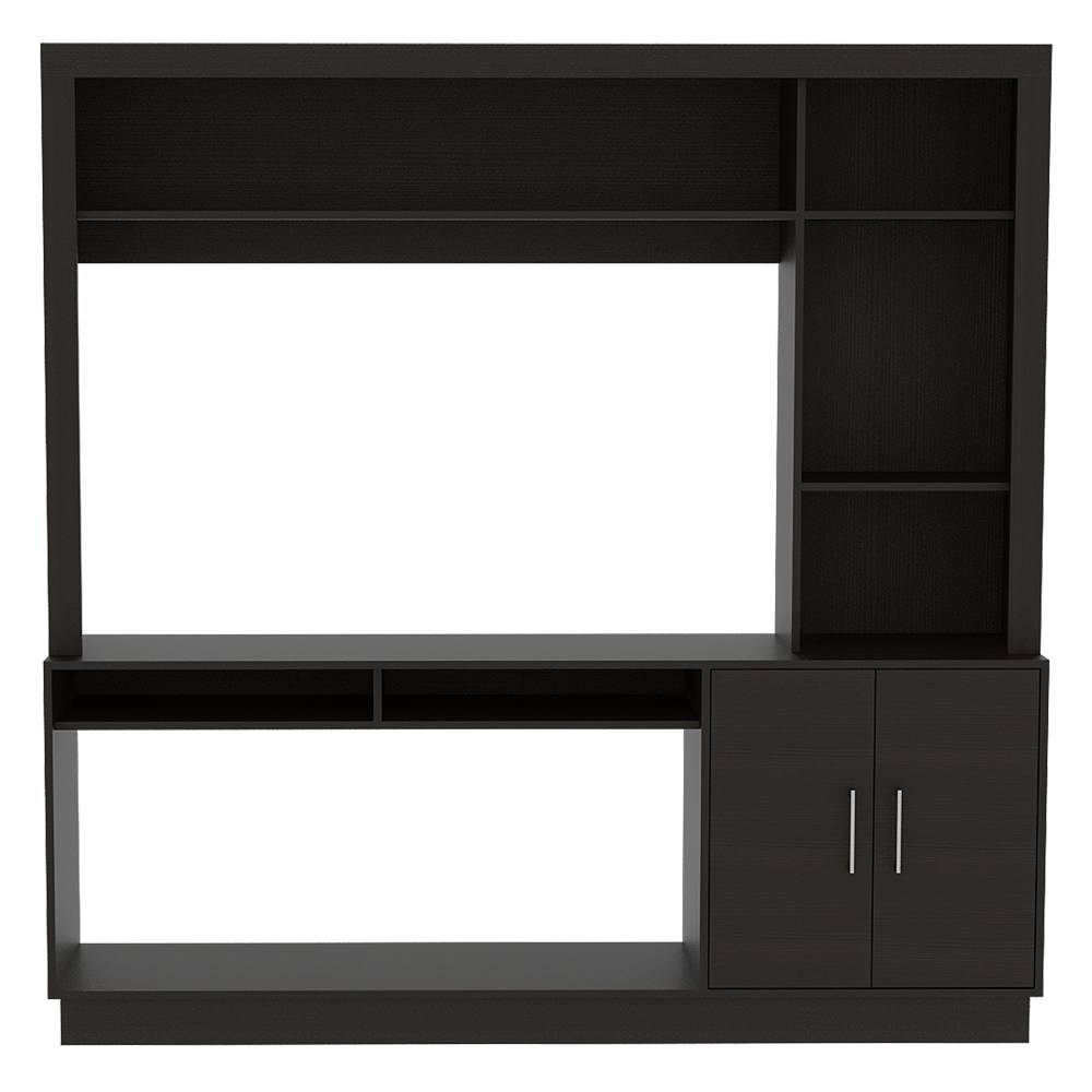 Centro de Entretenimiento Cantabria Wengue 180x180cm Para TV Hasta 55 Pulgadas con Un Cajón - Muebles para TV | Bylmo