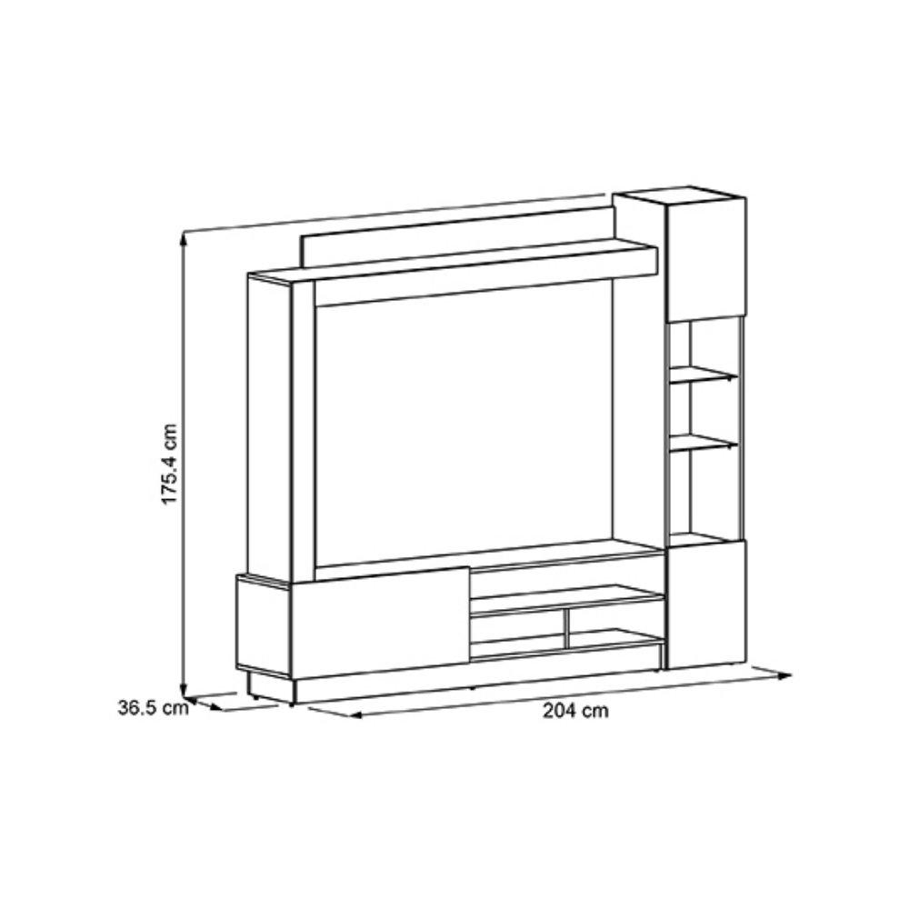 Centro de Entretenimiento Marsella Niebla y Taupe 202 cm con Dos Puertas - Muebles para TV | Bylmo