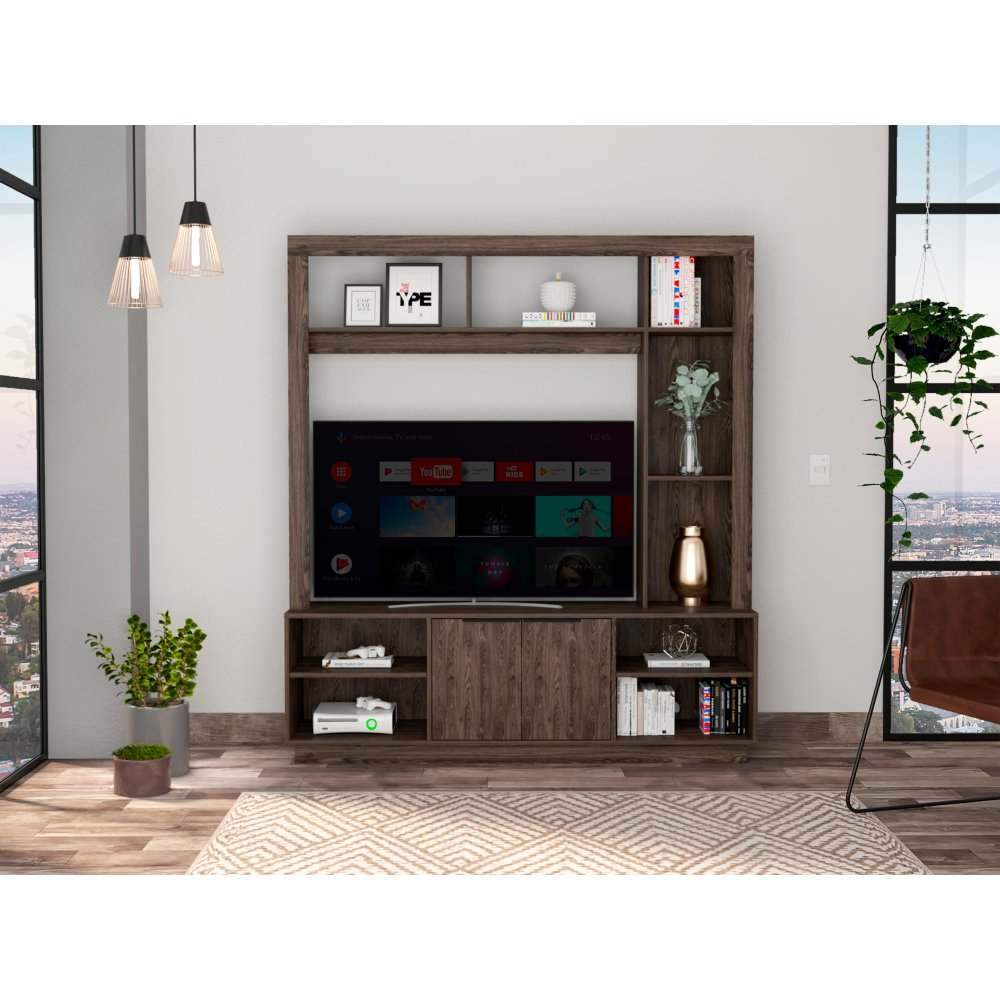 Centro de Entretenimiento San Pedro Coñac 160 cm con Dos Puertas - Muebles para TV | Bylmo