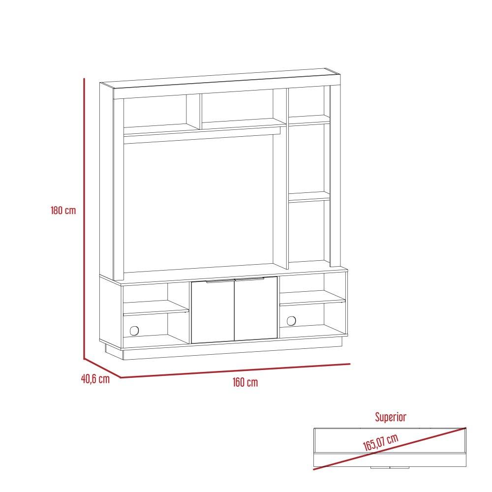Centro de Entretenimiento San Pedro Coñac 160 cm con Dos Puertas - Muebles para TV | Bylmo