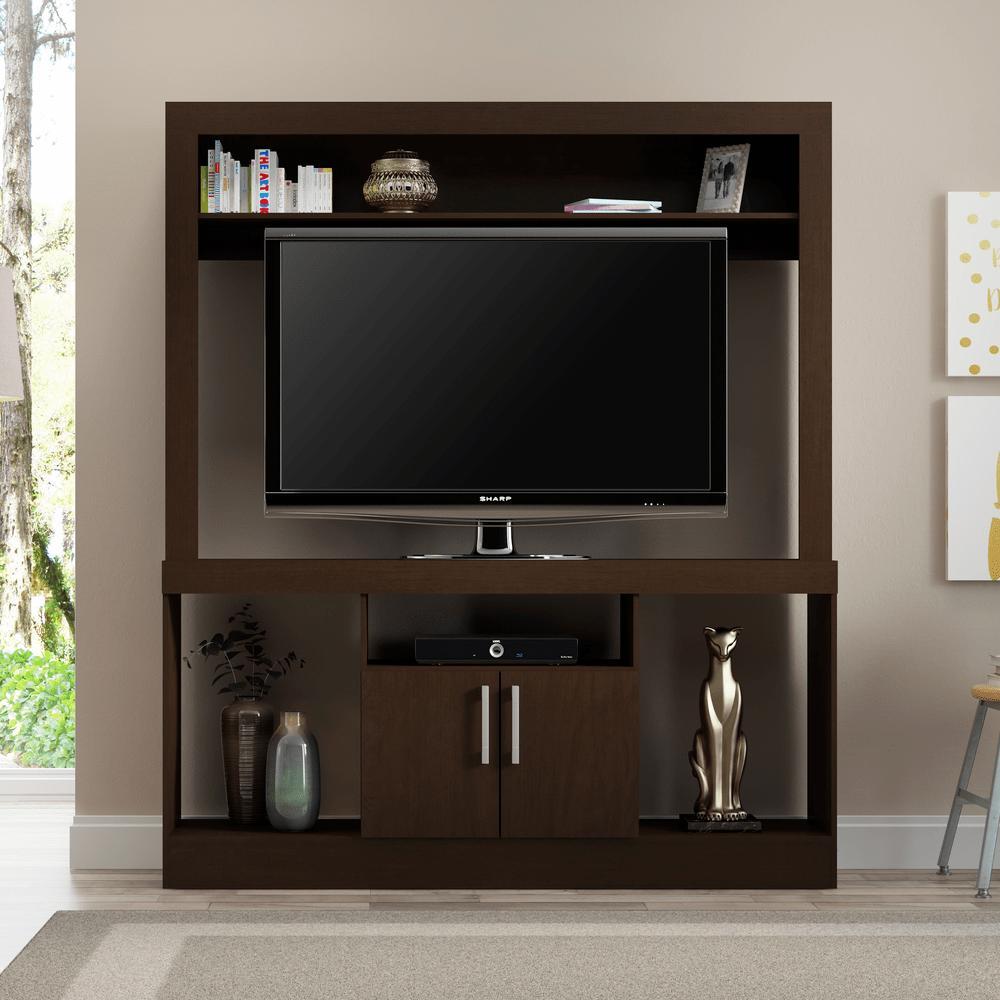 Centro de Entretenimiento Baden Chocolate 143 cm con Dos Puertas - Muebles para TV | Bylmo