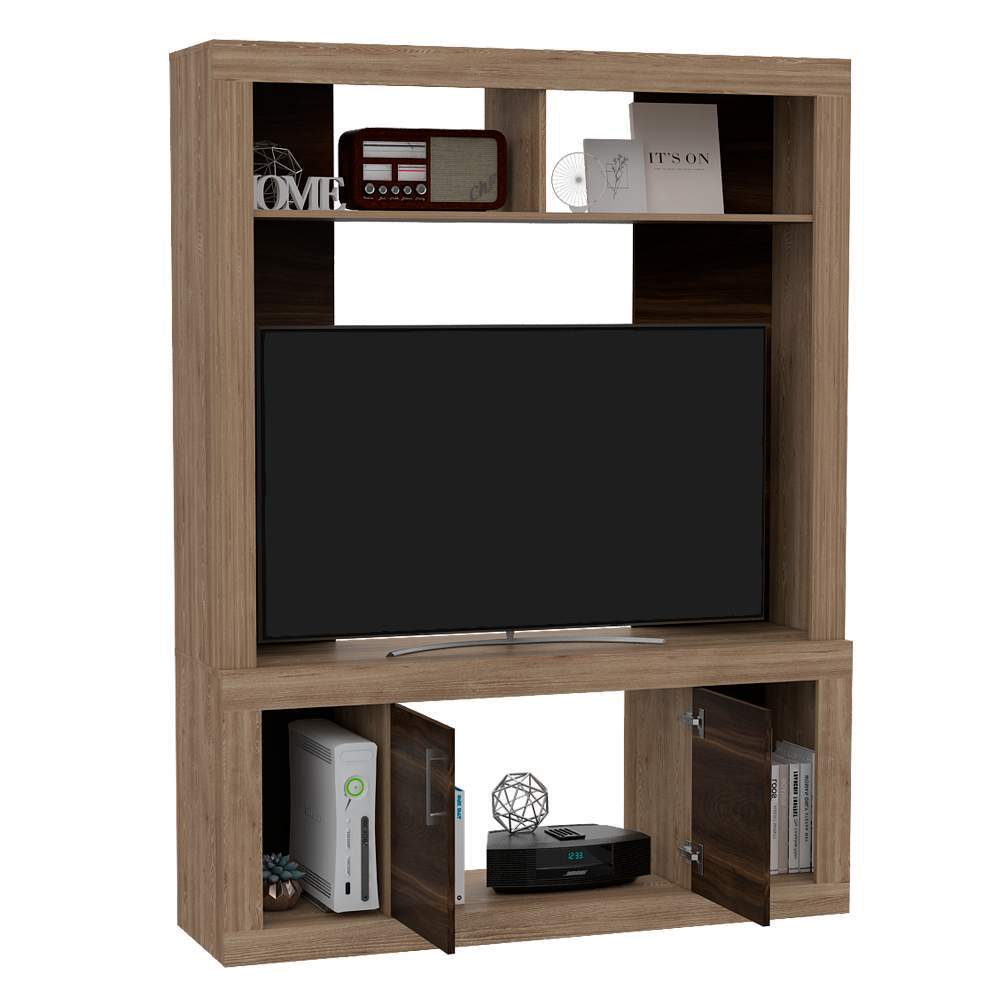 Centro de Entretenimiento Alicia Miel y Habano 140 cm con Dos Puertas - Muebles para TV | Bylmo