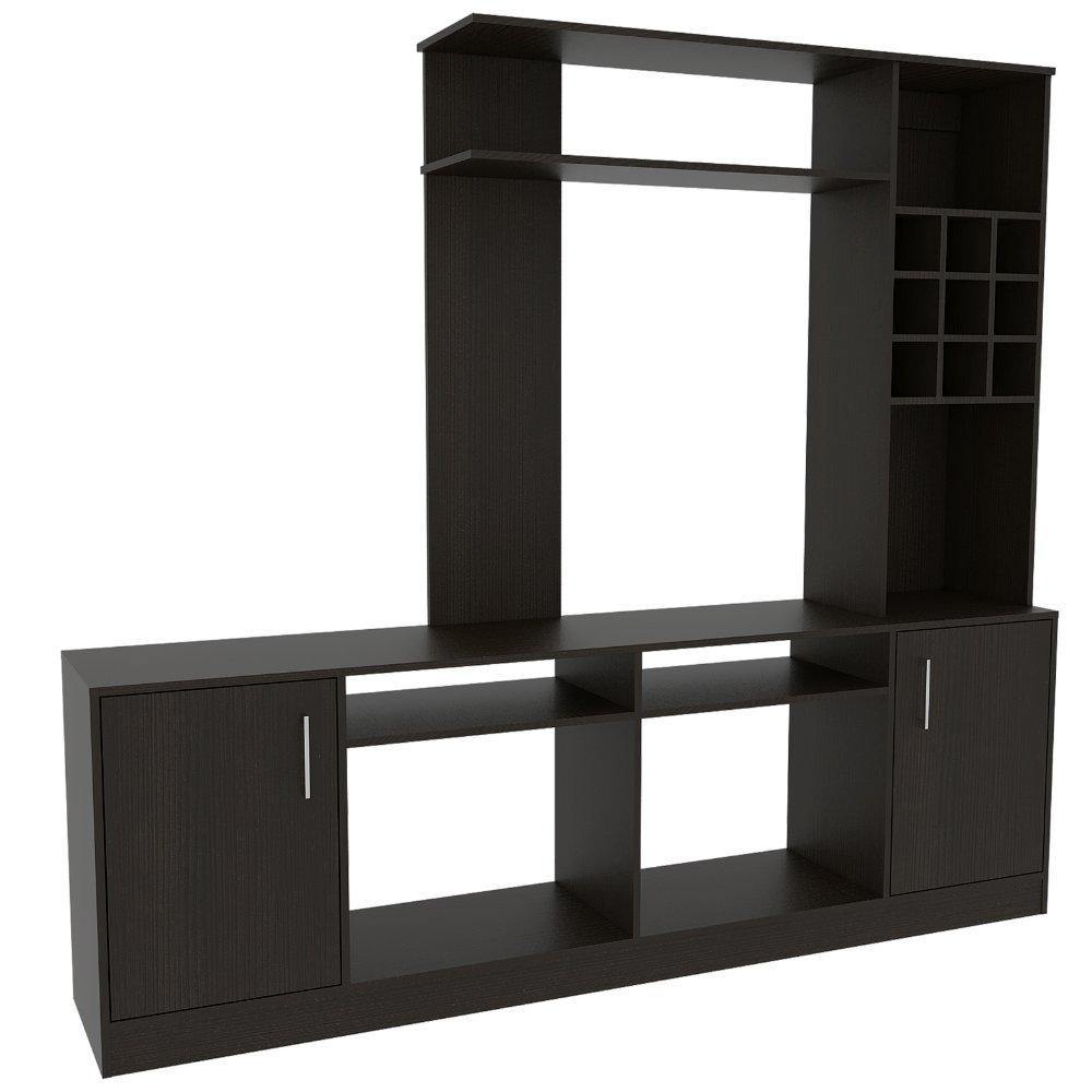 Centro de Entretenimiento Kava Wengue 200 cm con Dos Puertas - Muebles para TV | Bylmo