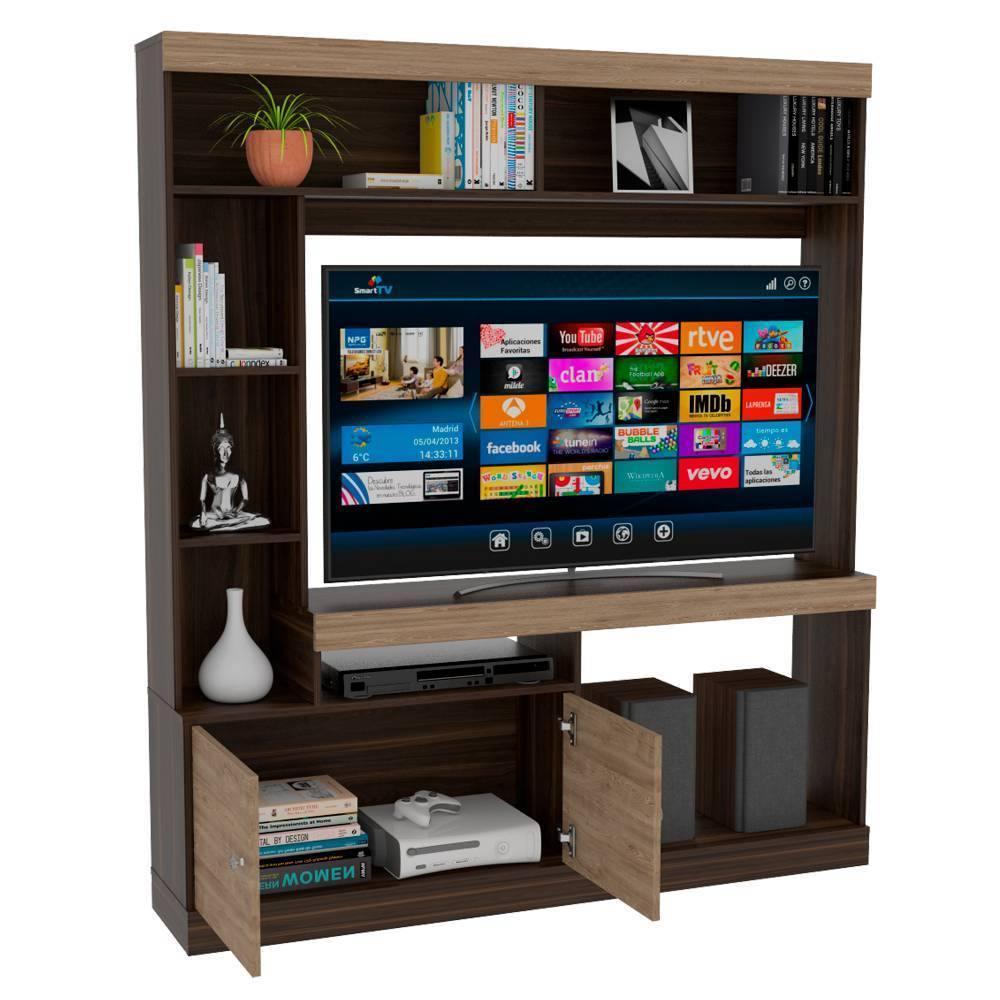 Centro de Entretenimiento Dante Habano y Miel 180 cm con Dos Puertas - Muebles para TV | Bylmo