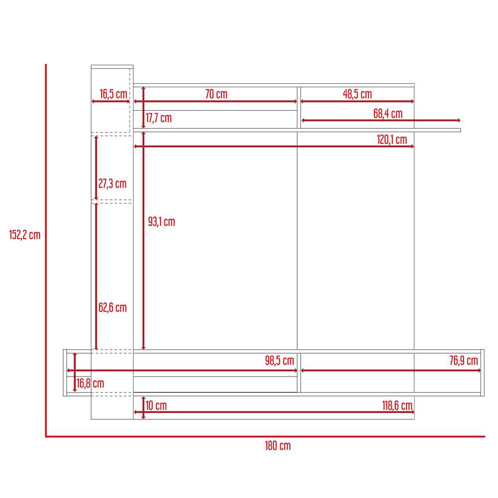 Centro de Entretenimiento Flamenco Gales 180 cm - Muebles para TV | Bylmo