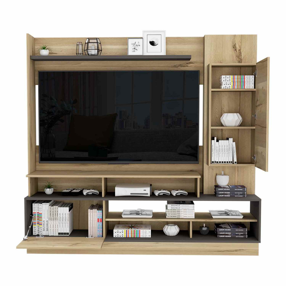 Centro de Entretenimiento Ravena Duna 180 cm con Entrepaños - Muebles de TV | Bylmo