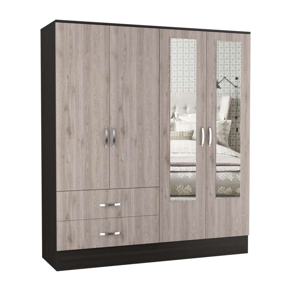 Closet Bolton Wengue 120x180.6cm con 2 Cajones con 4 Entrepaños con Espejo - Closets | Bylmo