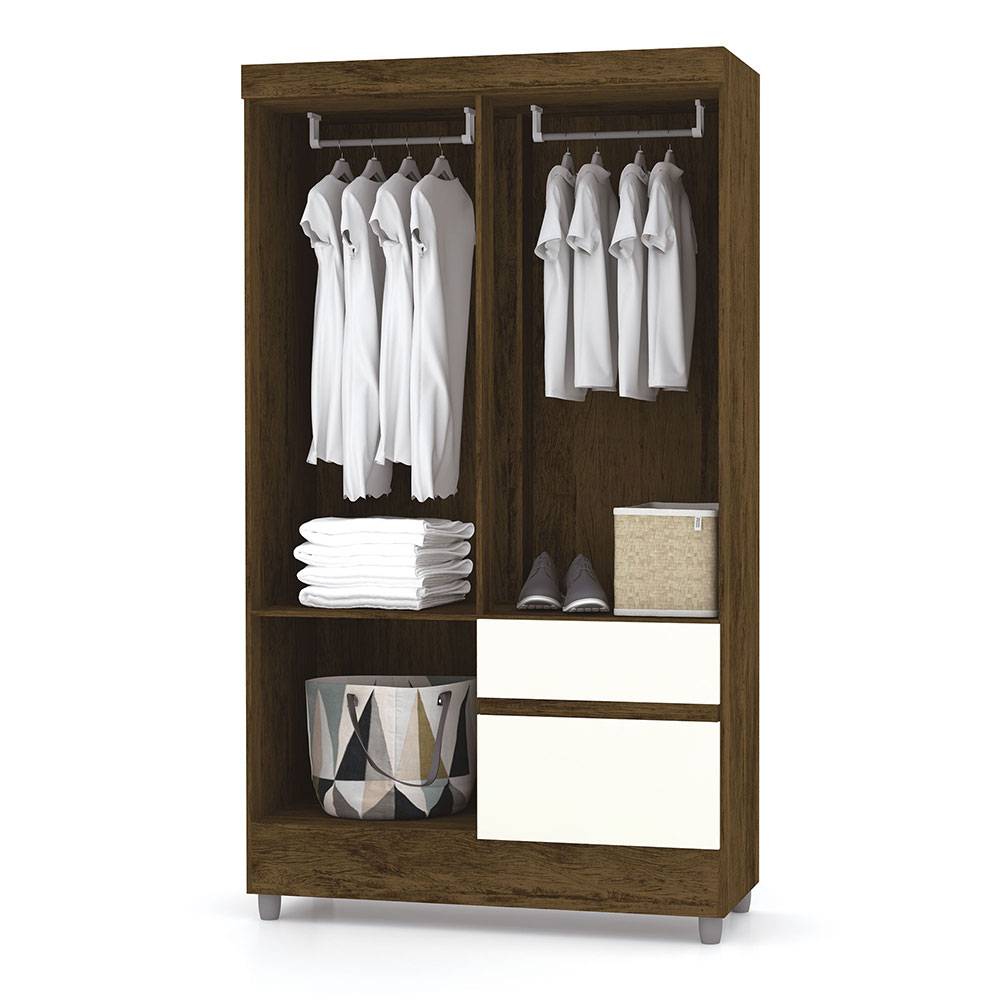 Closet Bonic Marron y Blanco 102.6x181cm con 1 Cajones con 1 Entrepaños - Closets | Bylmo