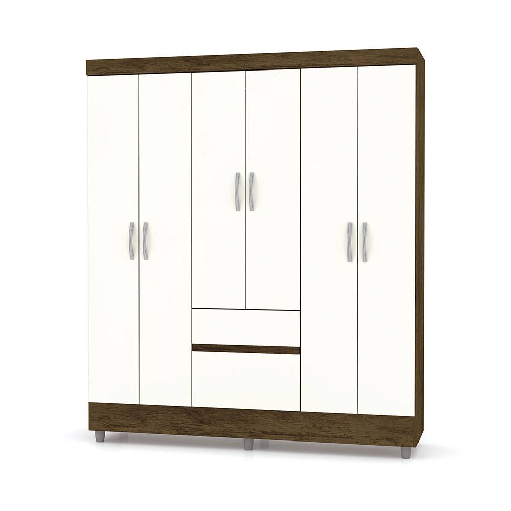Closet Valent Marron y Blanco 153.3x181cm con 1 Cajones con 2 Entrepaños - Closets | Bylmo