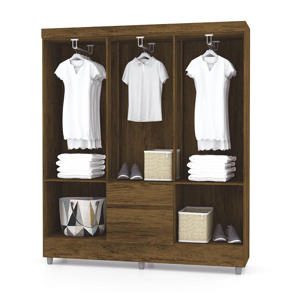 Closet Valent Marron 153.3x181cm con 1 Cajones con 2 Entrepaños - Closets | Bylmo