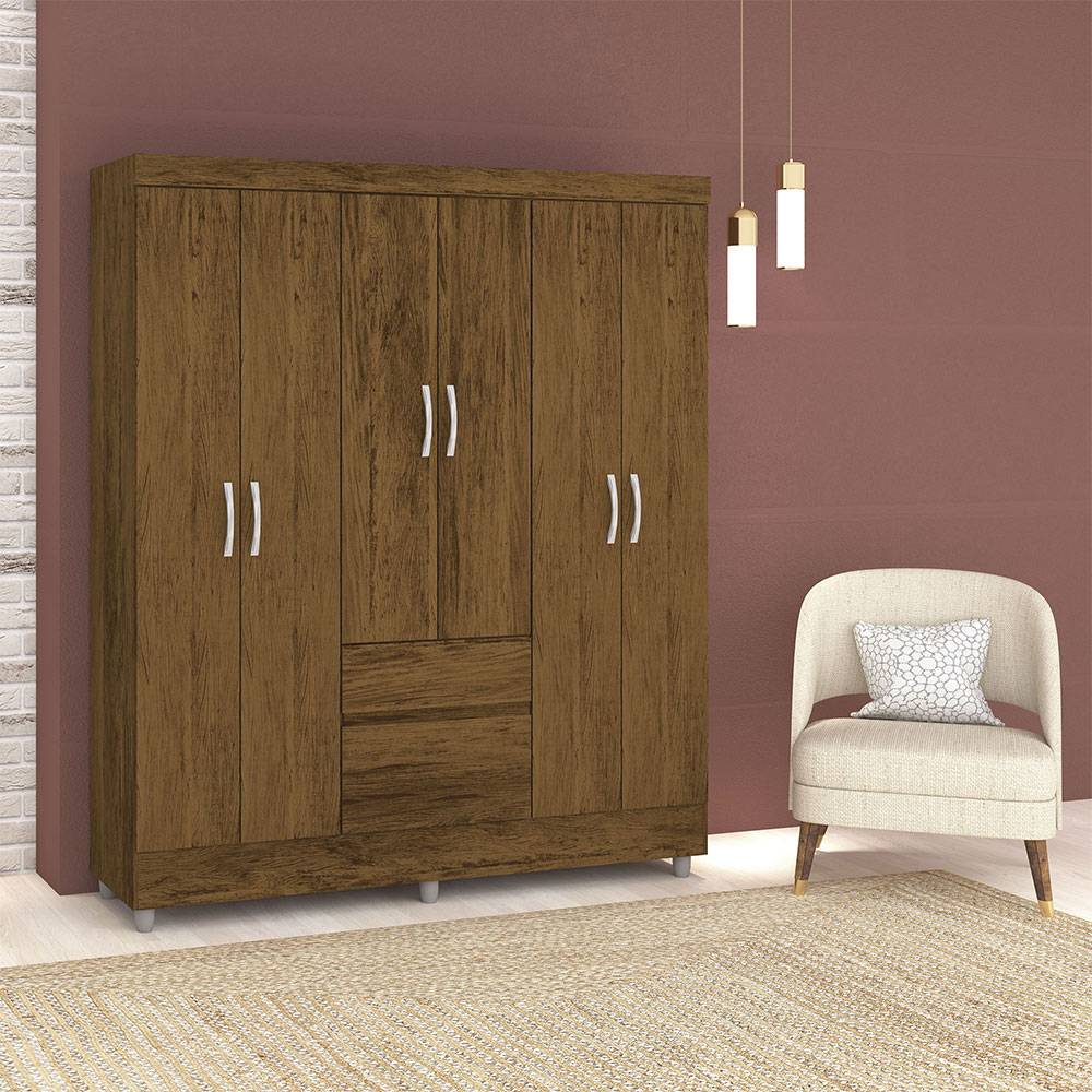 Closet Valent Marron 153.3x181cm con 1 Cajones con 2 Entrepaños - Closets | Bylmo