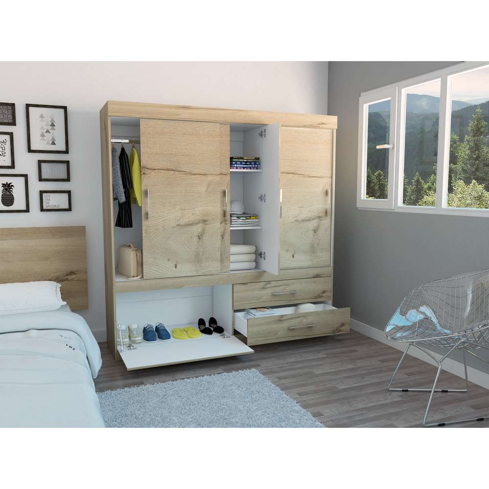Closet Allegro Duna 180x180cm con 2 Cajones con 2 Entrepaños - Closets | Bylmo