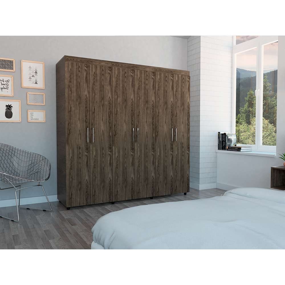 Closet Amatista Coñac y Blanco 180x181.5cm con 2 Cajones con 2 Entrepaños - Closets | Bylmo