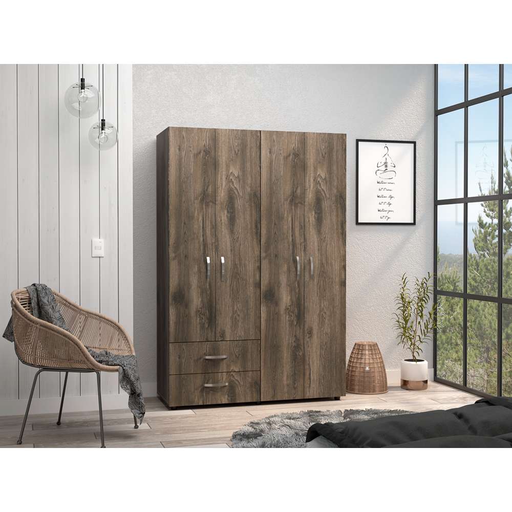 Closet Ankora Bellota 120 cm con Cuatro Puertas y Dos Cajones - Closets | Bylmo