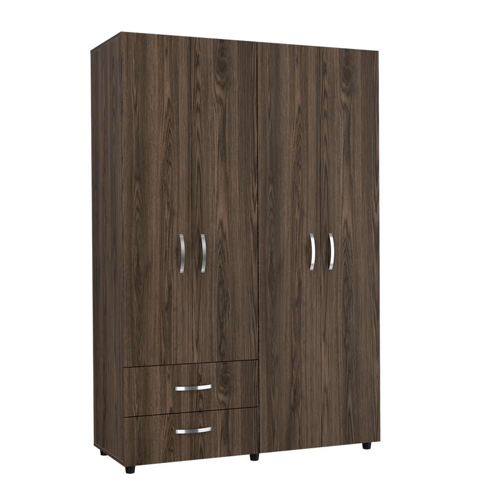 Closet Ankora Coñac 120 cm con Cuatro Puertas y Dos Cajones - Closets | Bylmo