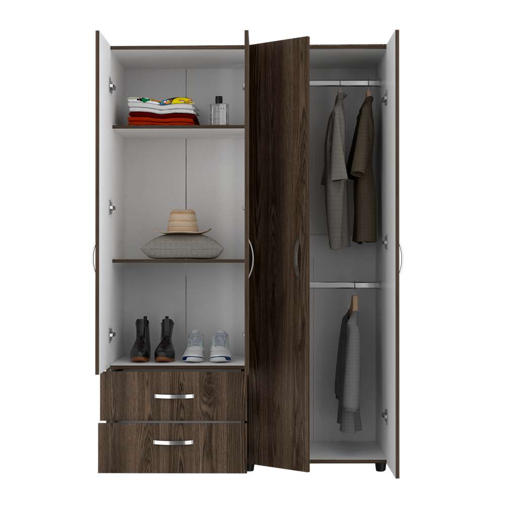 Closet Ankora Coñac 120 cm con Cuatro Puertas y Dos Cajones - Closets | Bylmo