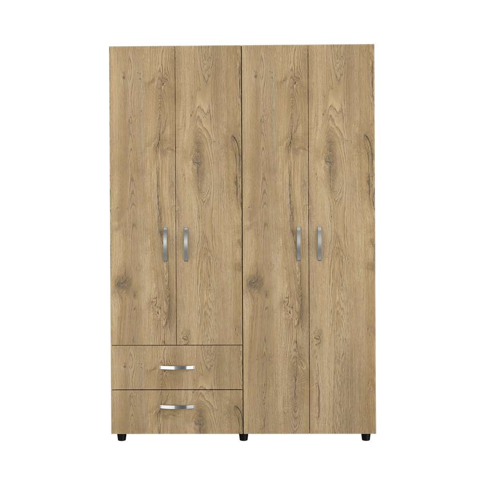 Closet Ankora Macadamia 120 cm con Cuatro Puertas y Dos Cajones - Closets | Bylmo