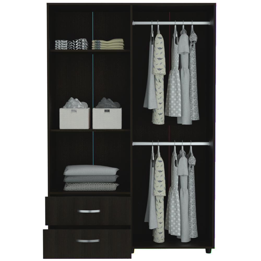 Closet Ankora Wengue 120 cm con Cuatro Puertas y Dos Cajones - Closets | Bylmo