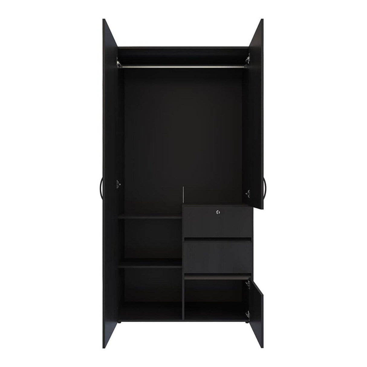 Closet Aquiles Wengue 100x198cm con 2 Cajones con 2 Entrepaños - Closets | Bylmo