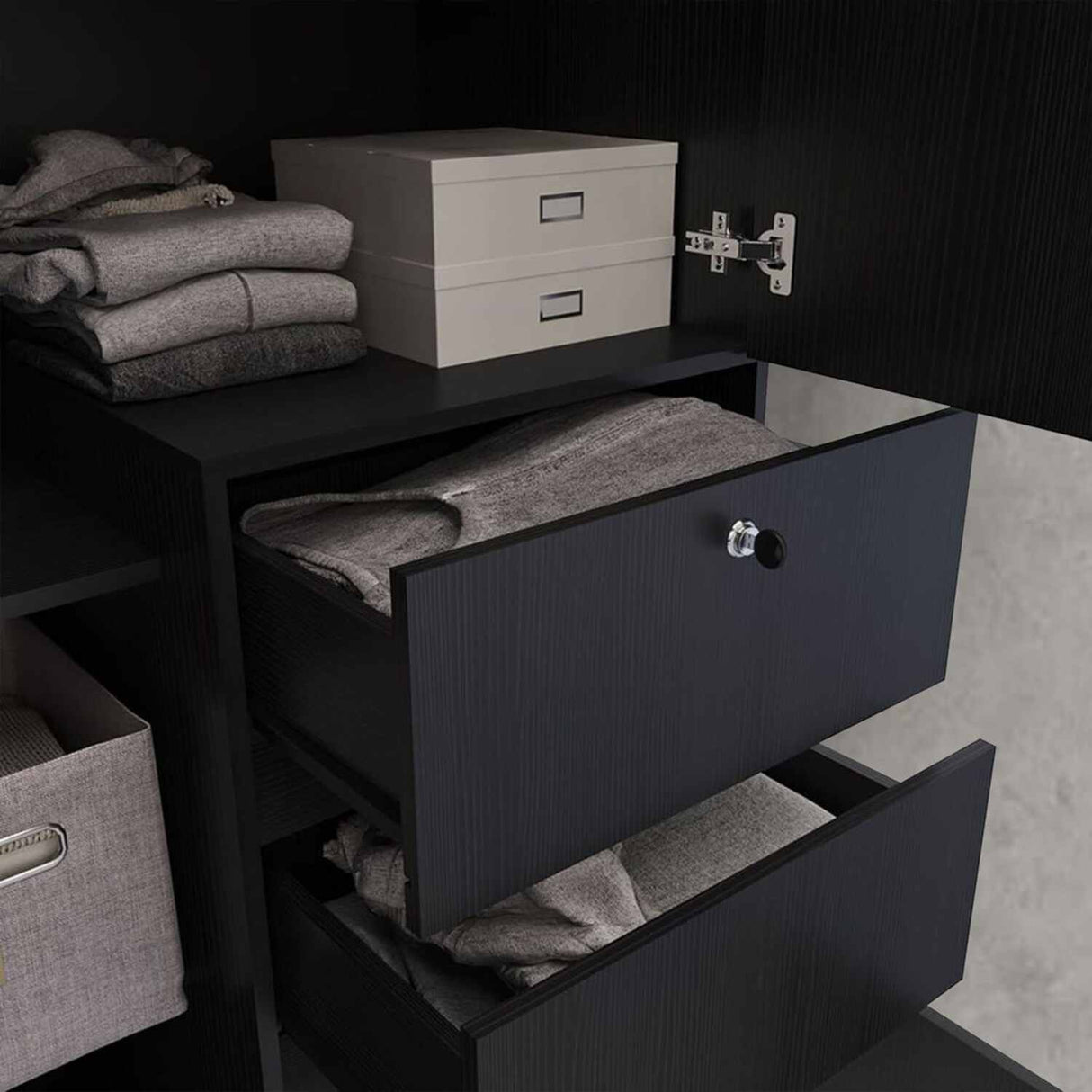 Closet Aquiles Wengue 100x198cm con 2 Cajones con 2 Entrepaños - Closets | Bylmo