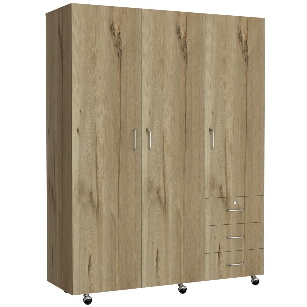 Closet Arizona Duna y Blanco 140x183cm con 3 Cajones con 3 Entrepaños - Closets | Bylmo