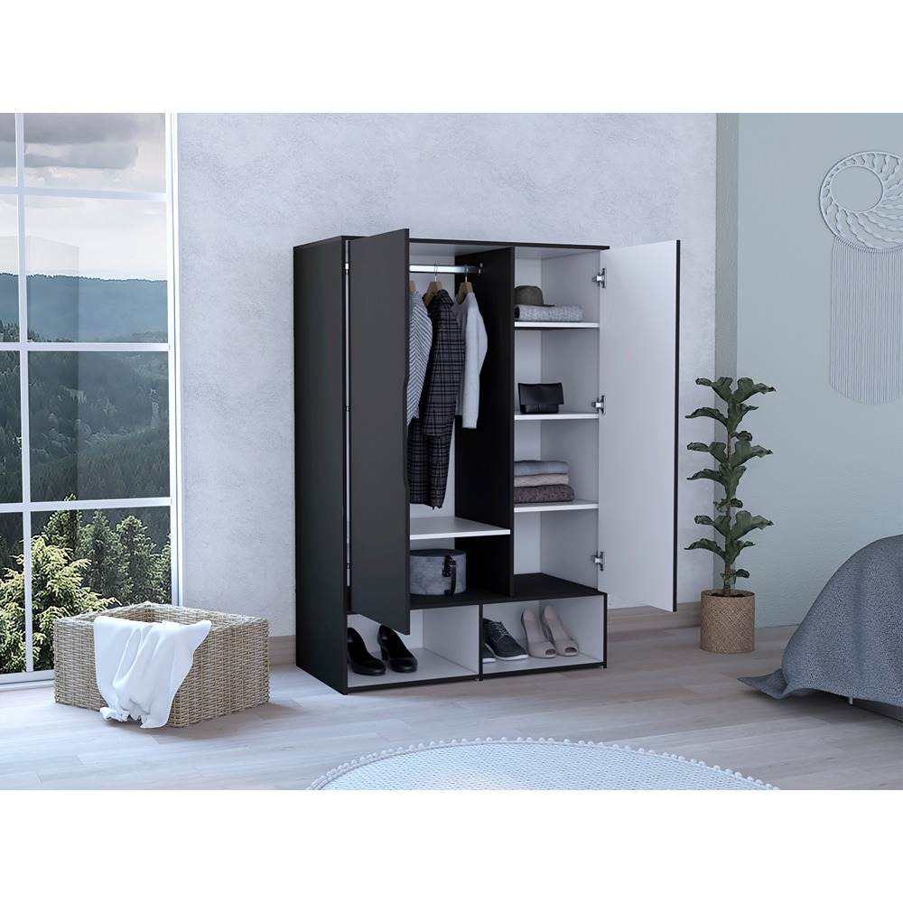 Closet Armario Wengue 100 cm con Zapatero y Percheros - Closets | Bylmo