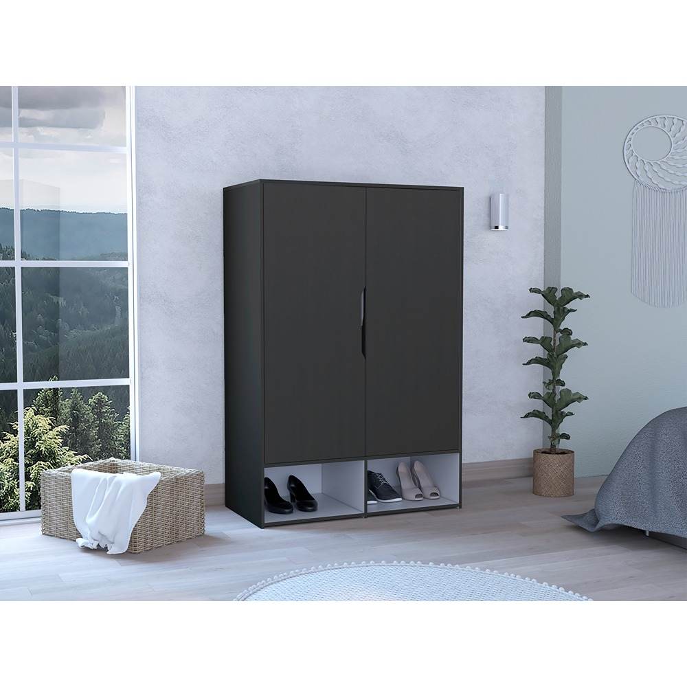 Closet Armario Wengue 100 cm con Zapatero y Percheros - Closets | Bylmo