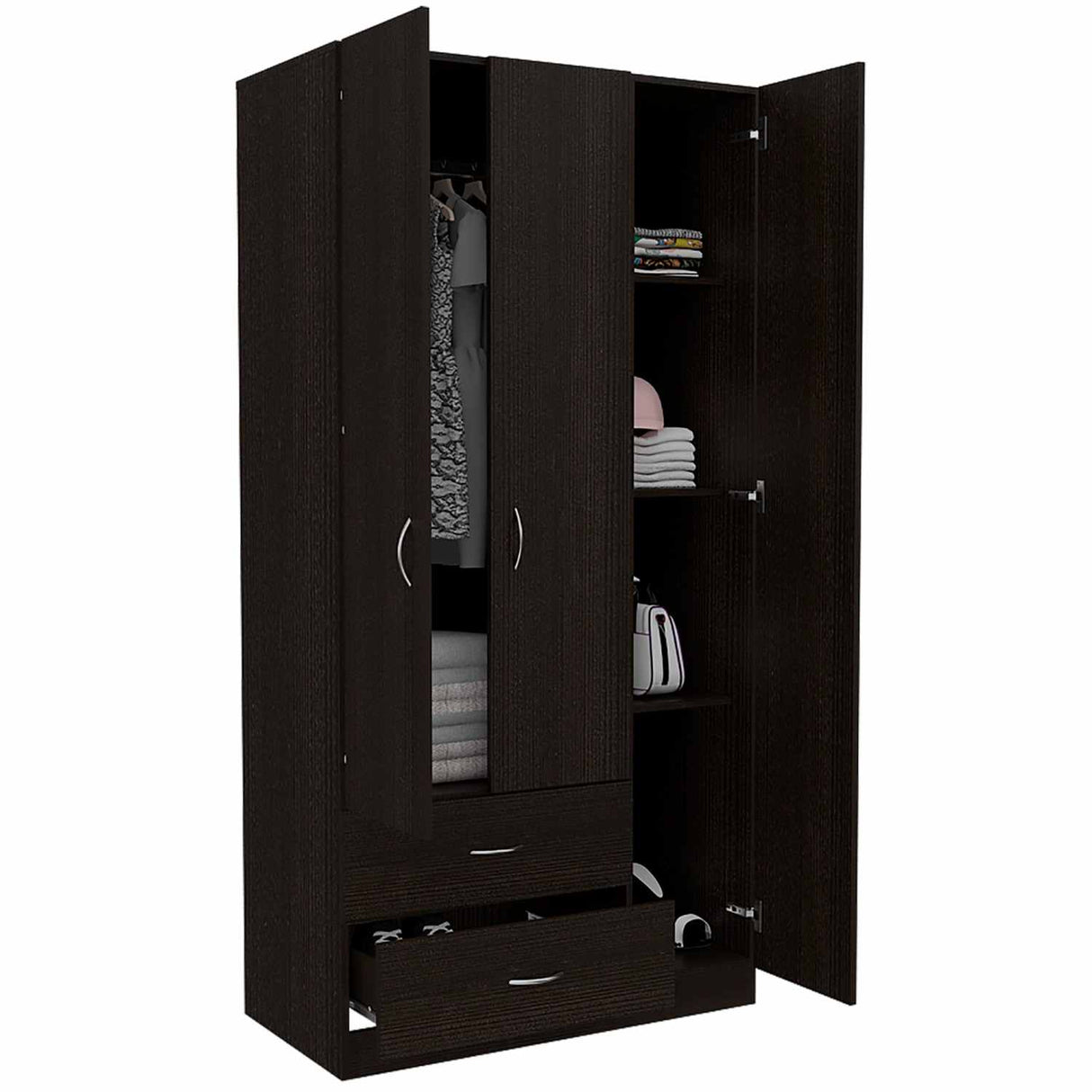 Closet Aural Wengue 90 cm con Entrepaños y Colgadero - Closets | Bylmo