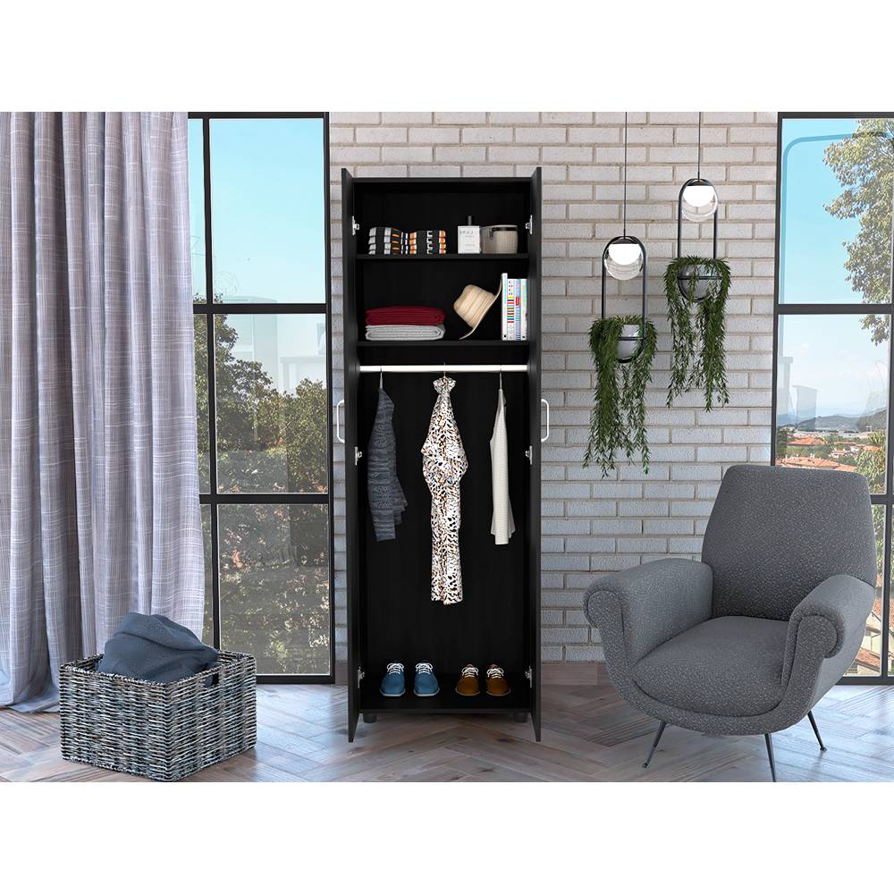 Closet Aurora Wengue 60x180cm sin Cajones con 2 Entrepaños - Closets | Bylmo